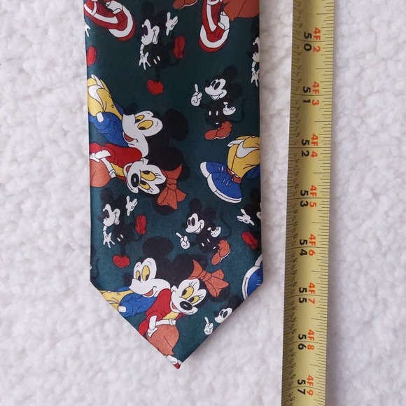 Albeari Mickey and Minnie Mouse Green Vintage Tie - Picture 6 of 6